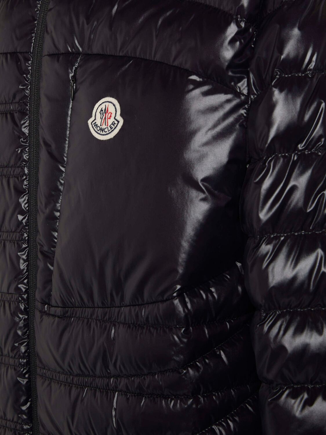 Shop Moncler Leveche Nylon Down Jacket In Black