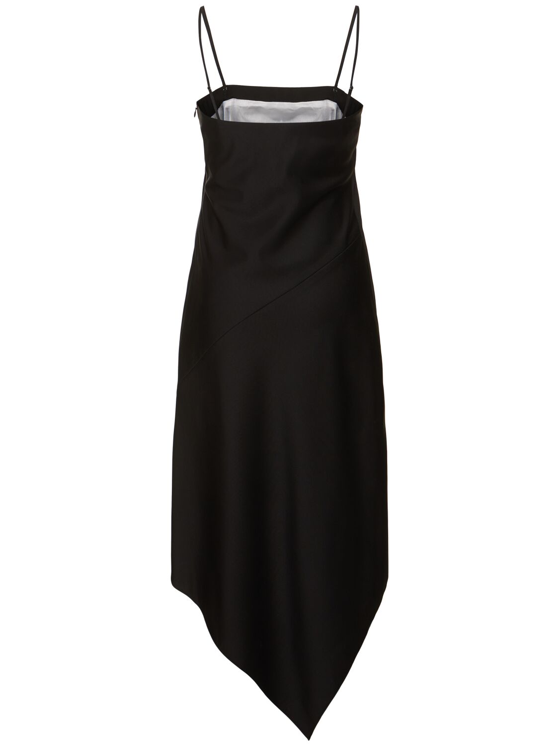 Helmut Lang Fitted Evening Dress With Scarf Hem Design In Black