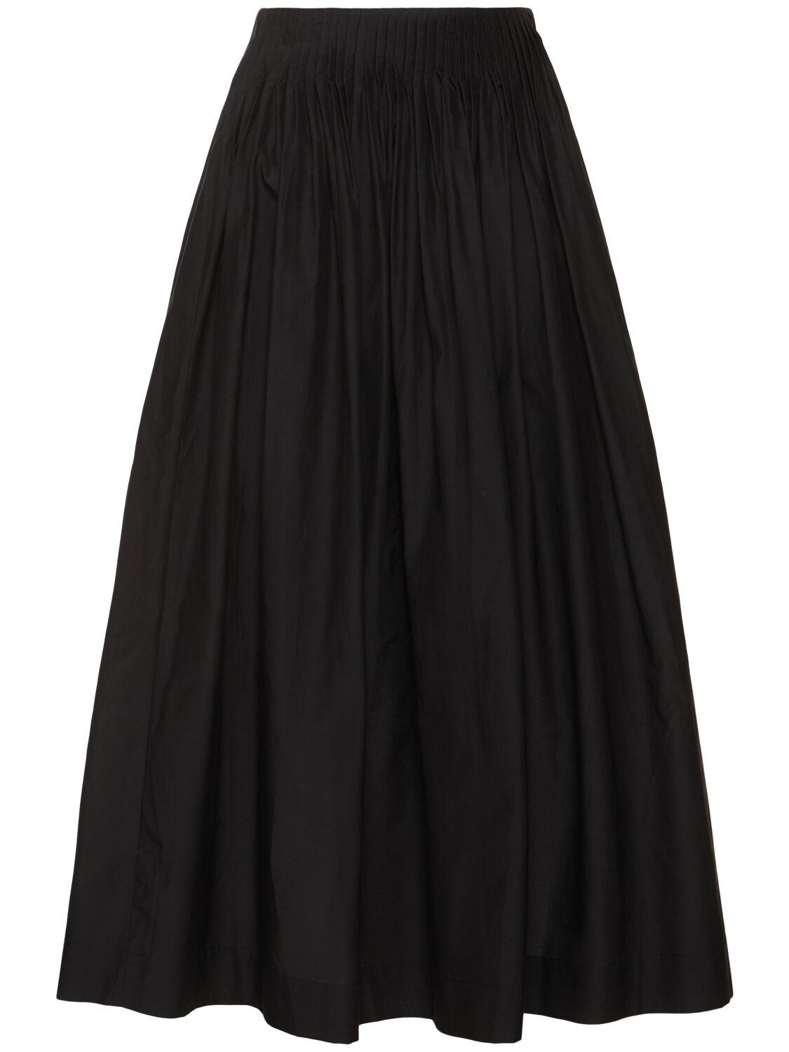 Loulou Studio Artemis Cotton & Silk Long Skirt In Black