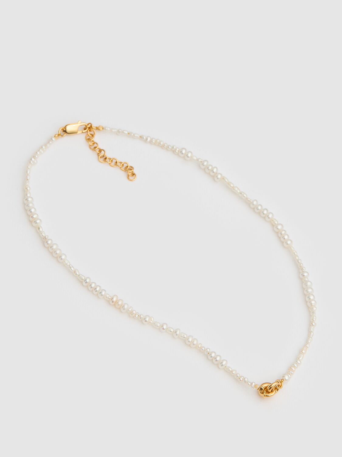 Shop Otiumberg Link Up Pearl Necklace In Gold