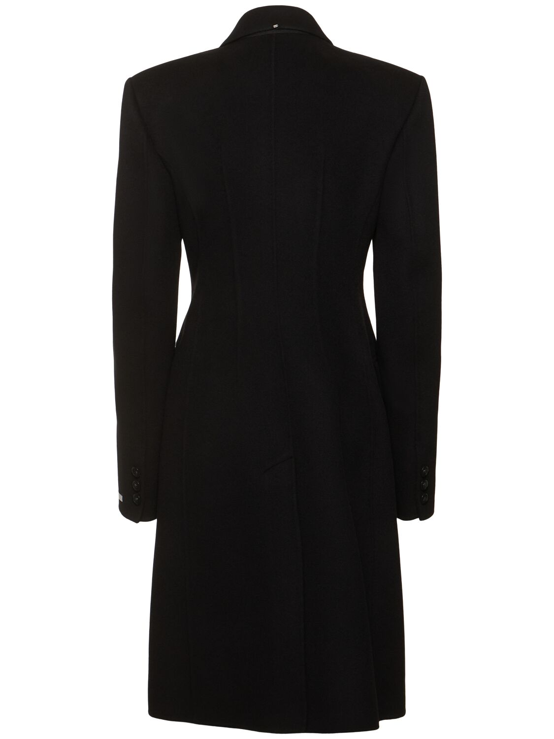 Shop Sportmax Morgana Wool Double Breasted Long Coat In Black