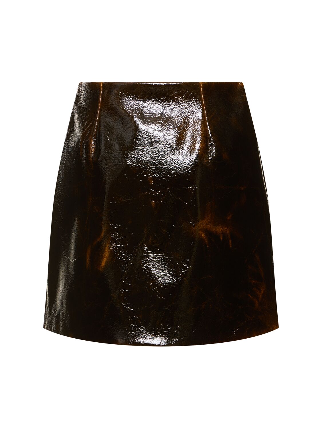 Shop Sportmax Beta Coated Wool Mini Skirt In Brown