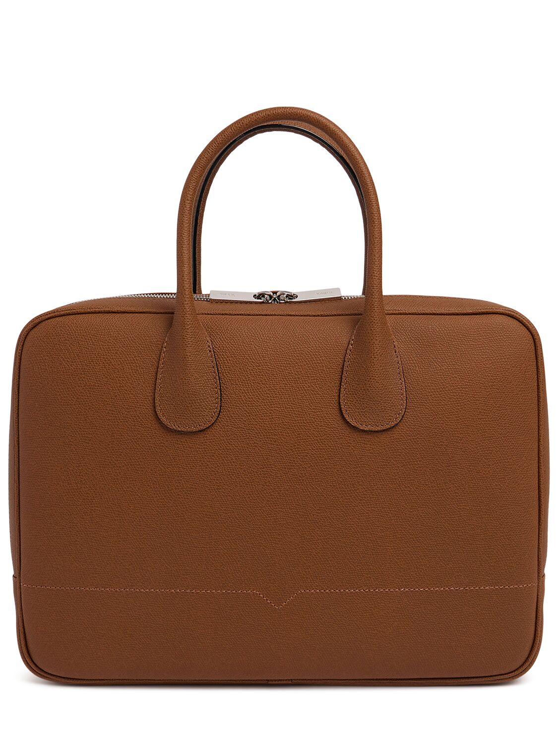 Valextra New My Logo Zipped Briefcase In Brown