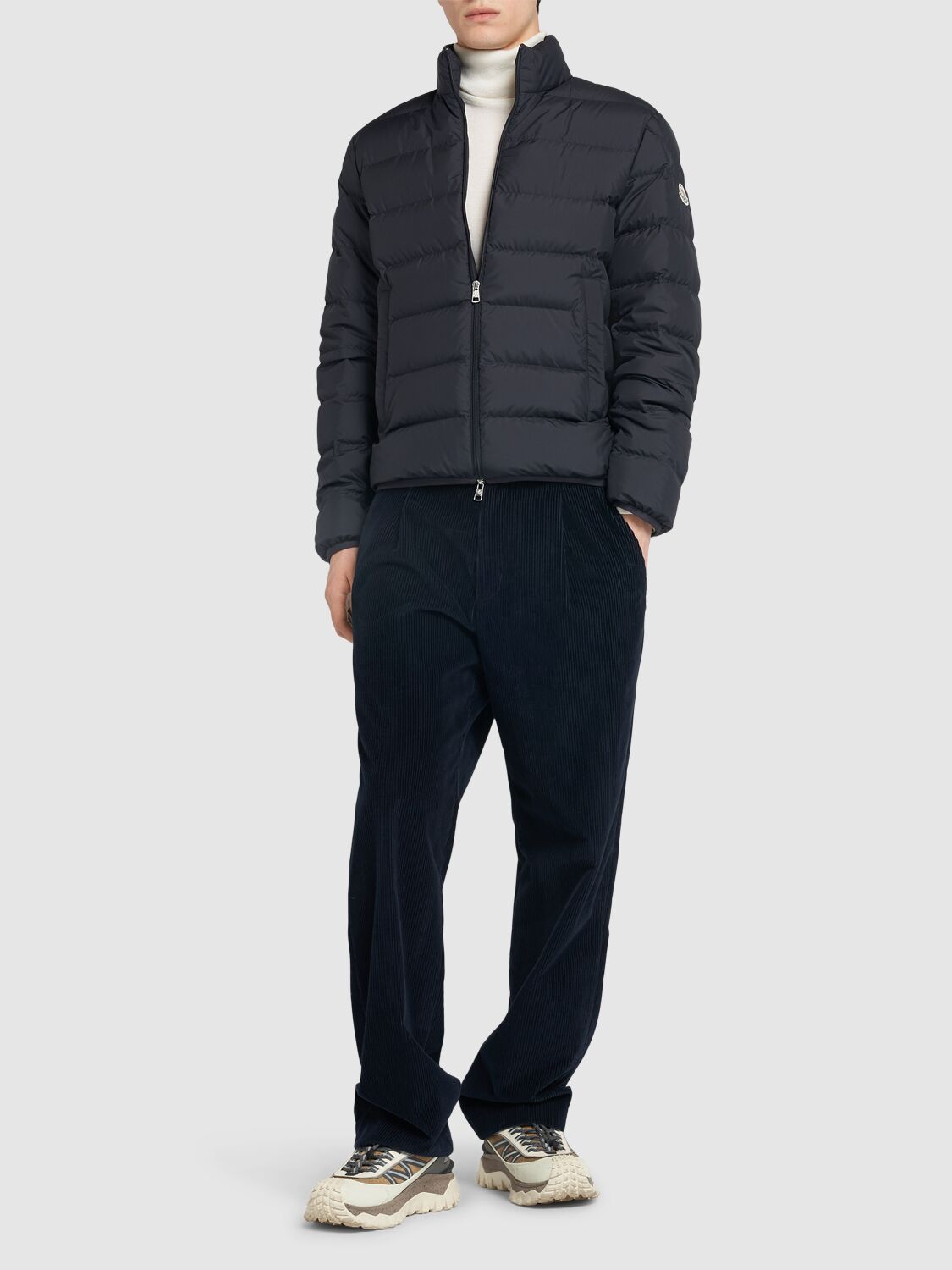 Shop Moncler Baudinet Tech Down Jacket In Midnight Blue