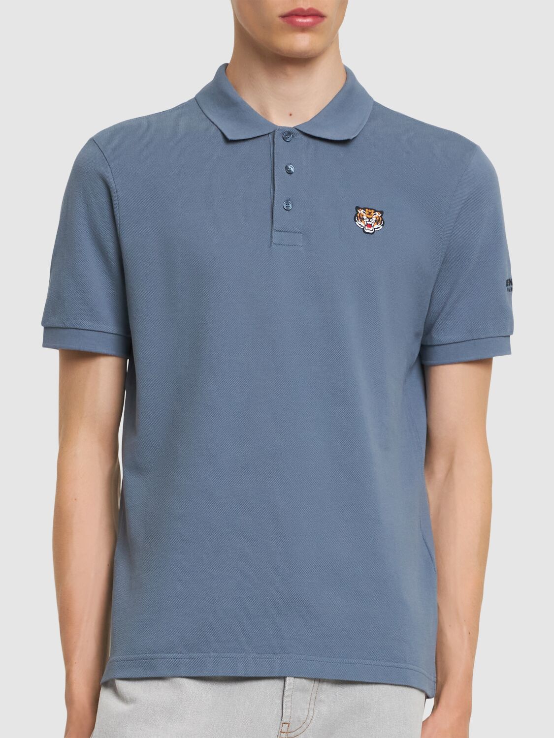 Shop Kenzo Lucky Tiger Slim Fit Cotton Polo In Bleu