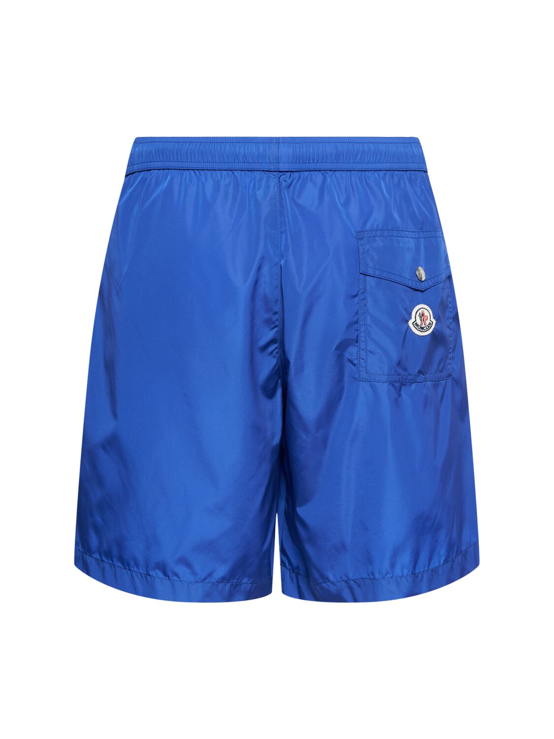 Shop Moncler Light Bi-stretch Nylon Swim Shorts In Electric Blue