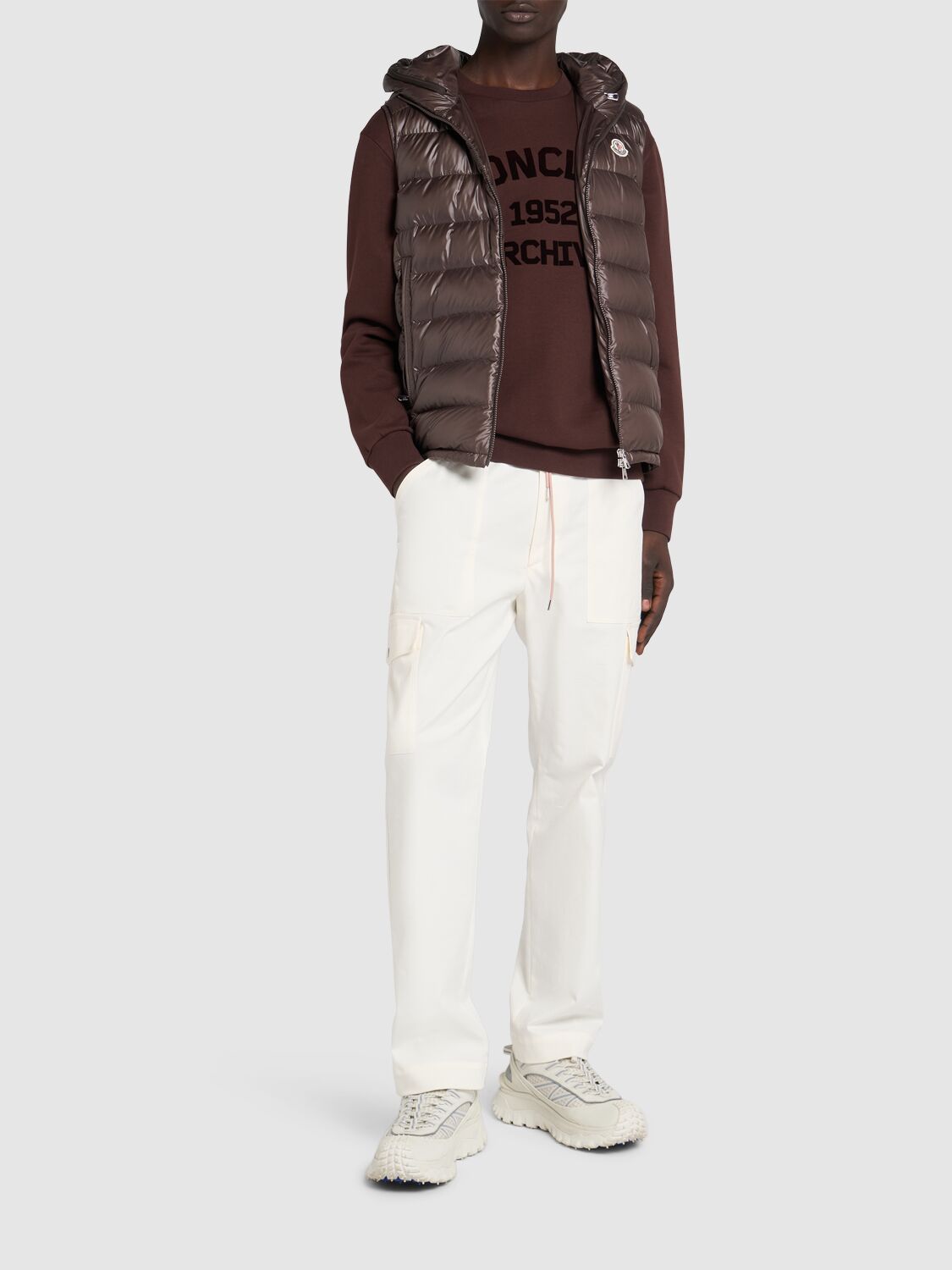 Shop Moncler Barant Tech Down Vest In Dark Brown