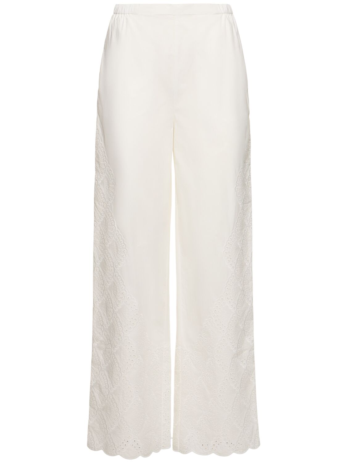 Loulou Studio Dulche Cotton Wide Pants In Ivory