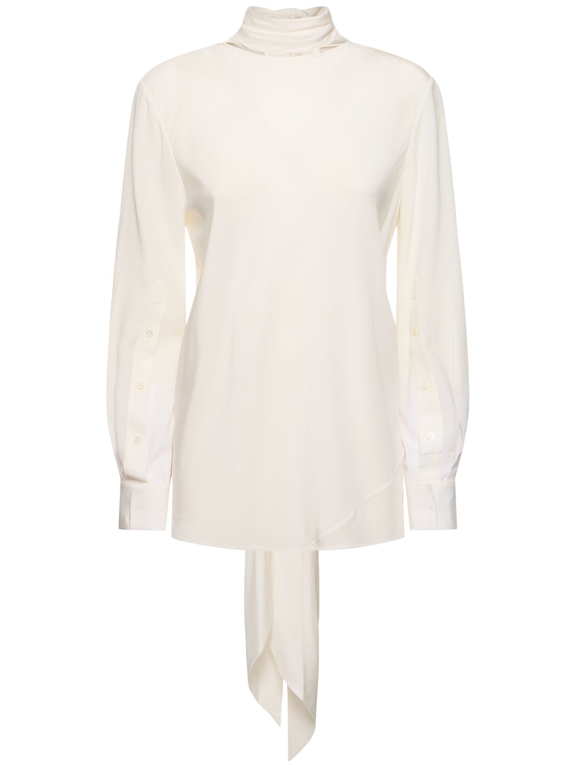 Helmut Lang Reversible Silk Scarf Top In White