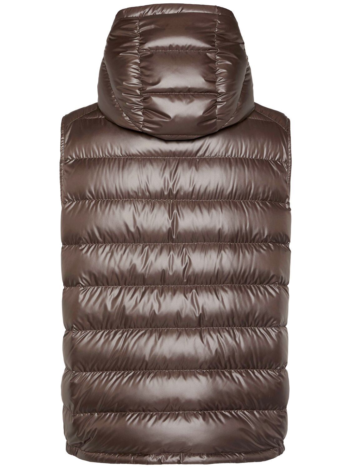 Shop Moncler Barant Tech Down Vest In Dark Brown