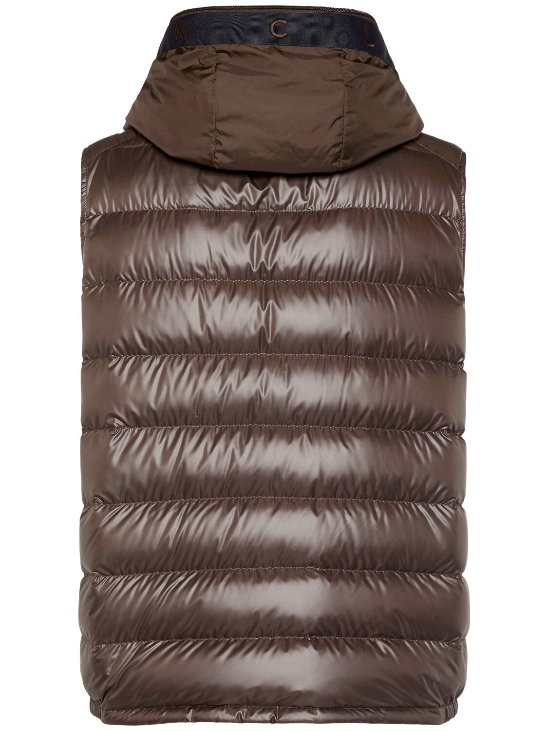 Shop Moncler Barant Tech Down Vest In Dark Brown