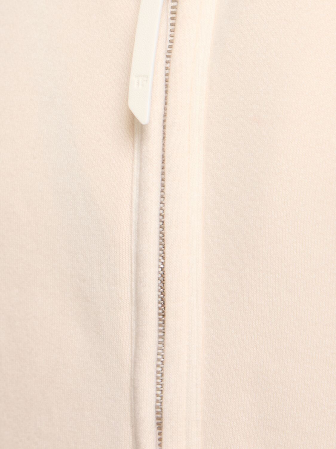 Shop Tom Ford Vintage Garment Zip Hoodie In Ivory