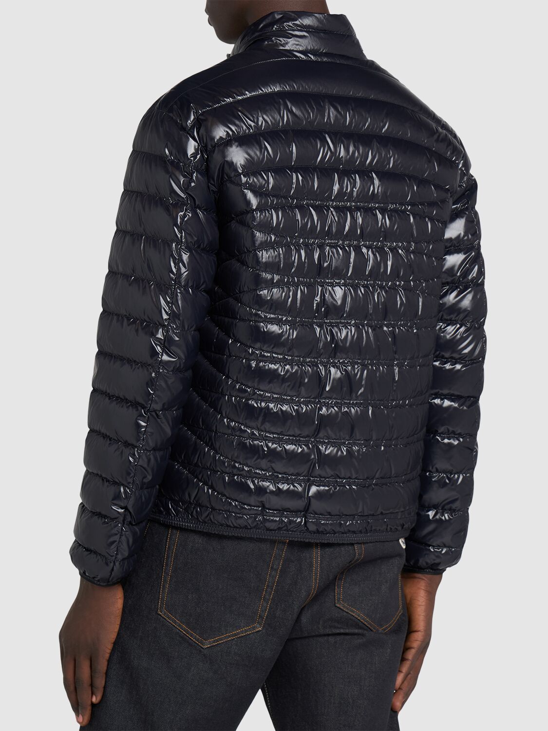 Shop Moncler Leveche Nylon Down Jacket In Black