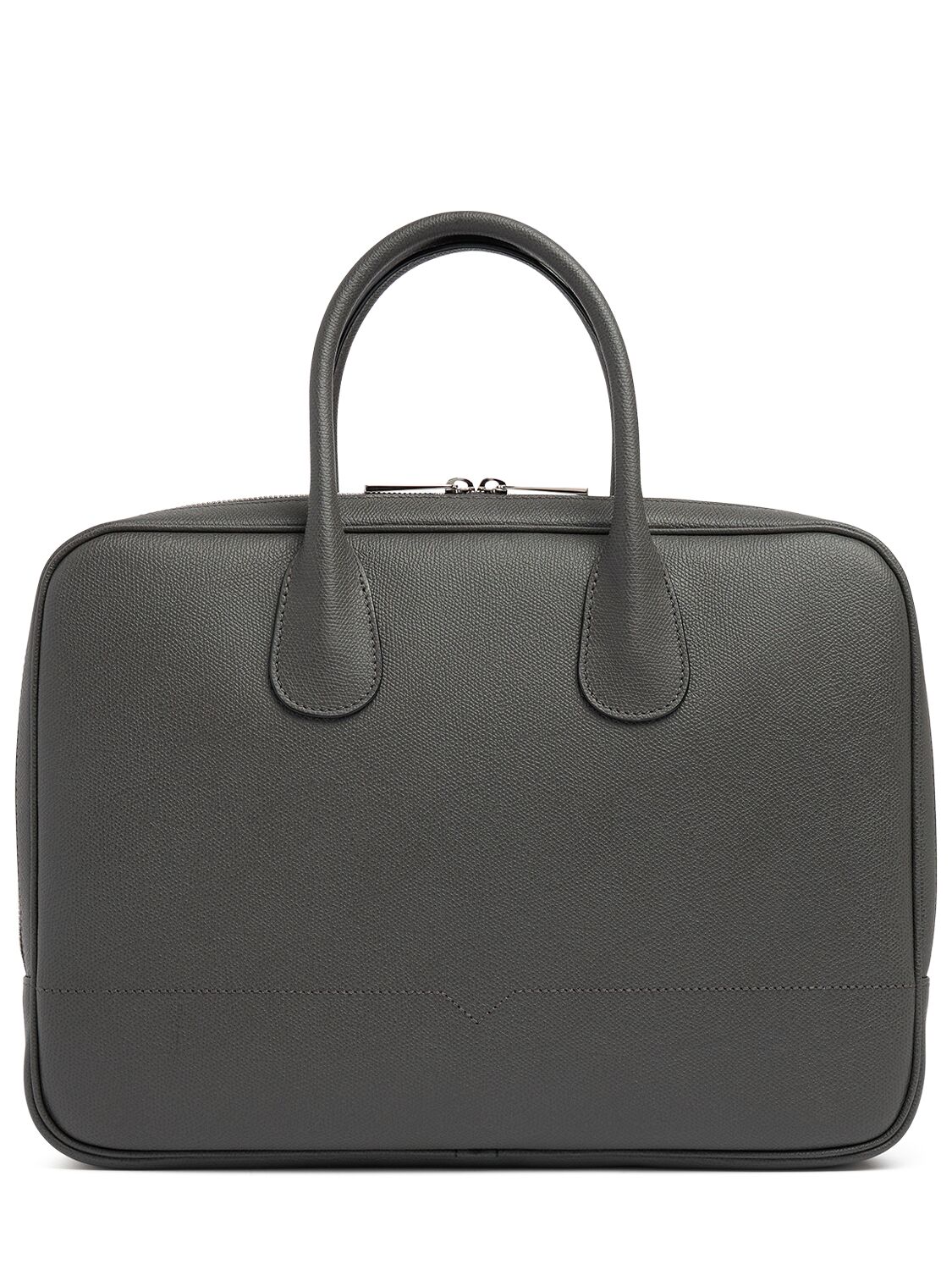 Valextra New My Logo Zipped Briefcase In Gray