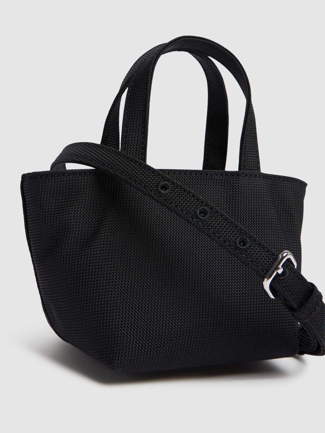 Shop Alexander Wang Mini Punch Nylon Tote W/ Strap In 黑色