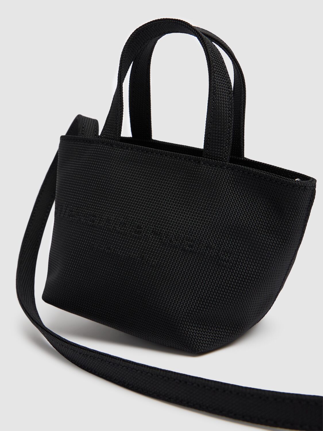 Shop Alexander Wang Mini Punch Nylon Tote W/ Strap In 黑色