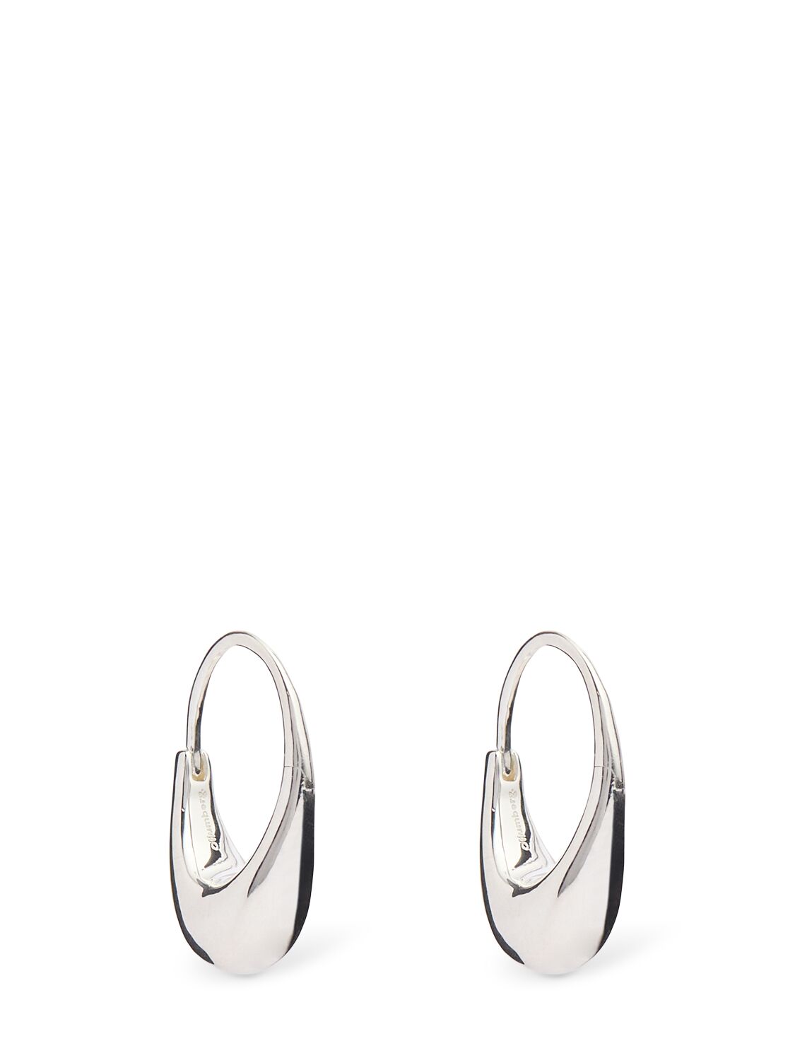 Otiumberg Roscida Drop Hoop Earrings In Silver