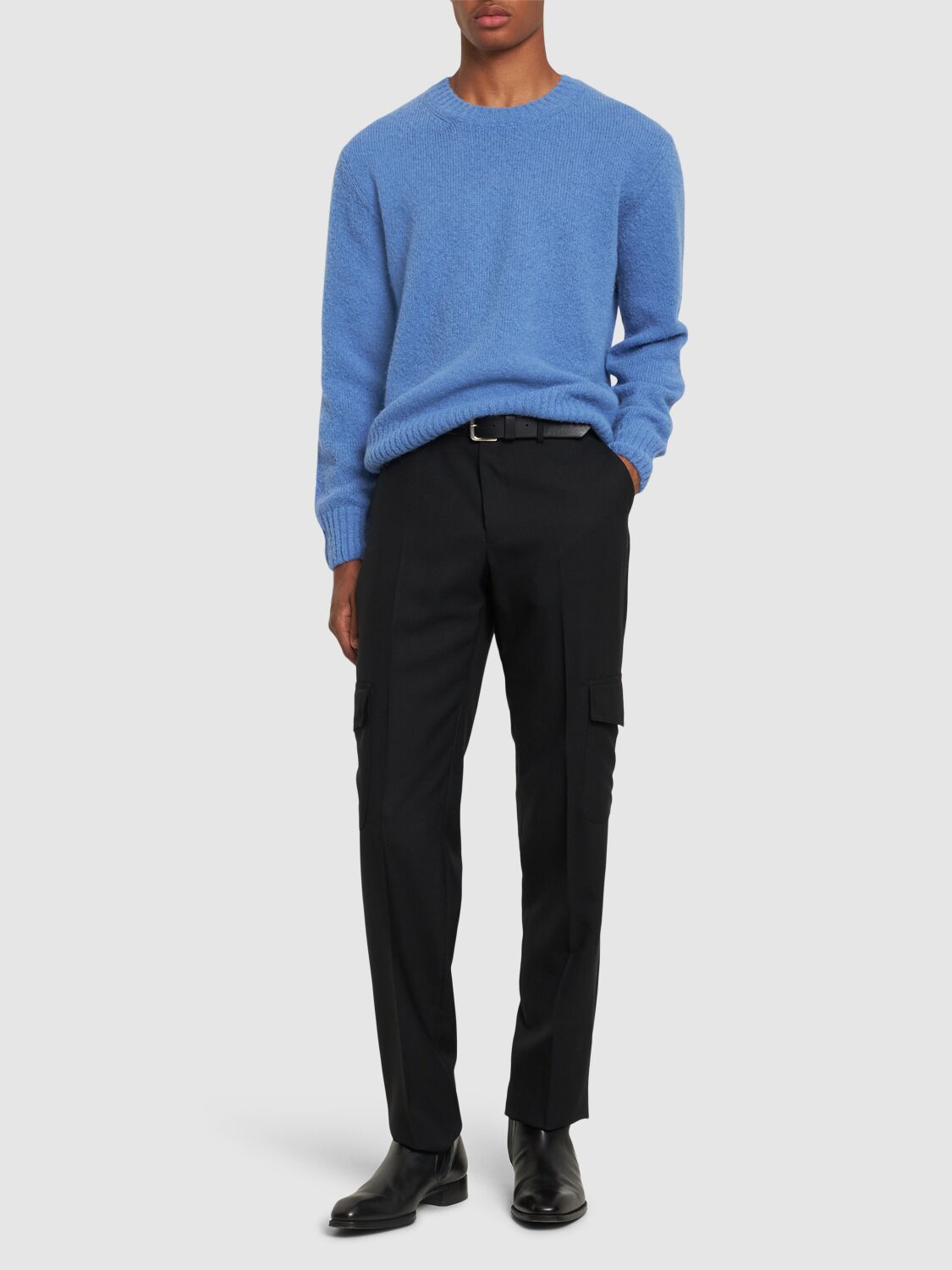 Shop Tom Ford Alpaca Blend Crewneck Sweater In Ultramarine