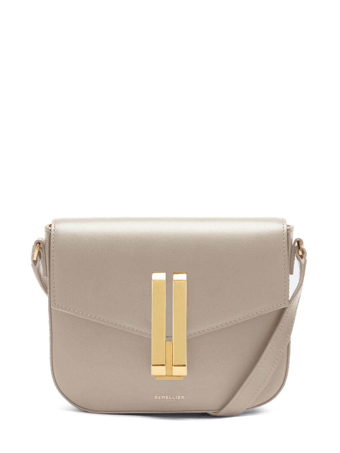 Demellier Small Vancouver Smooth Leather Bag In Taupe