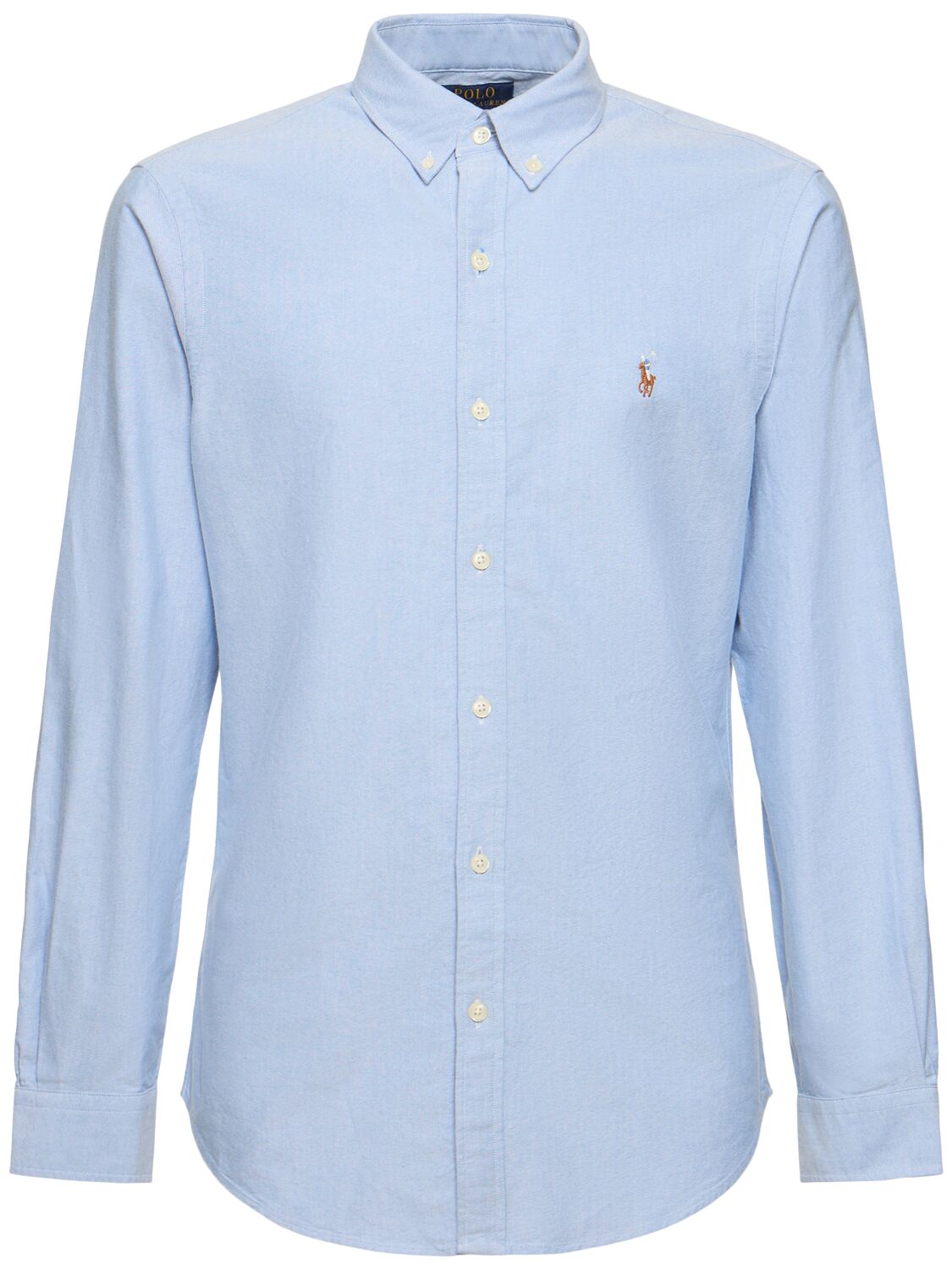 Polo Ralph Lauren Sponged Cotton Classic Oxford Shirt In Blue