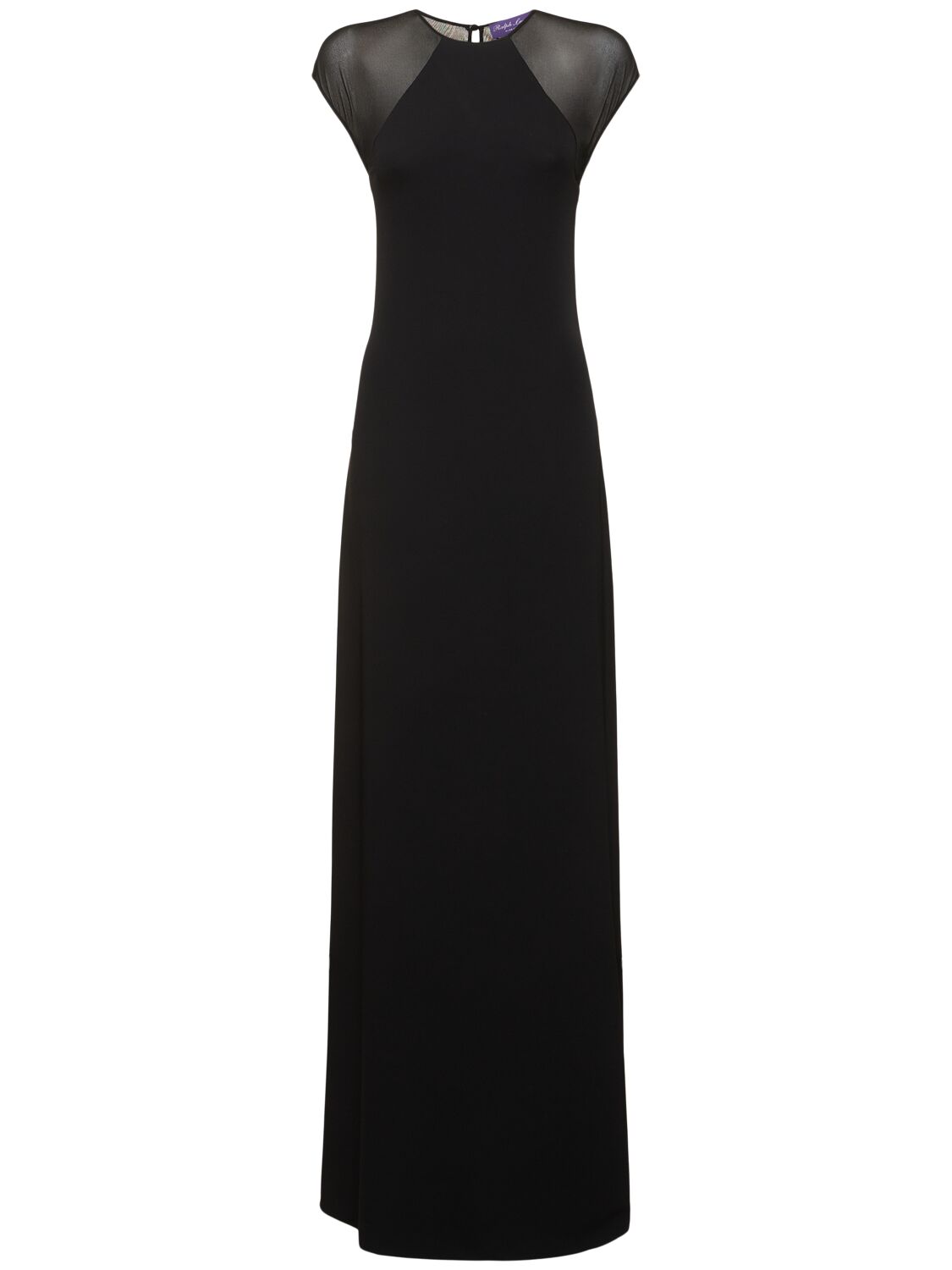 Ralph Lauren Sheer Viscose Sleeveless Maxi Dress In Black