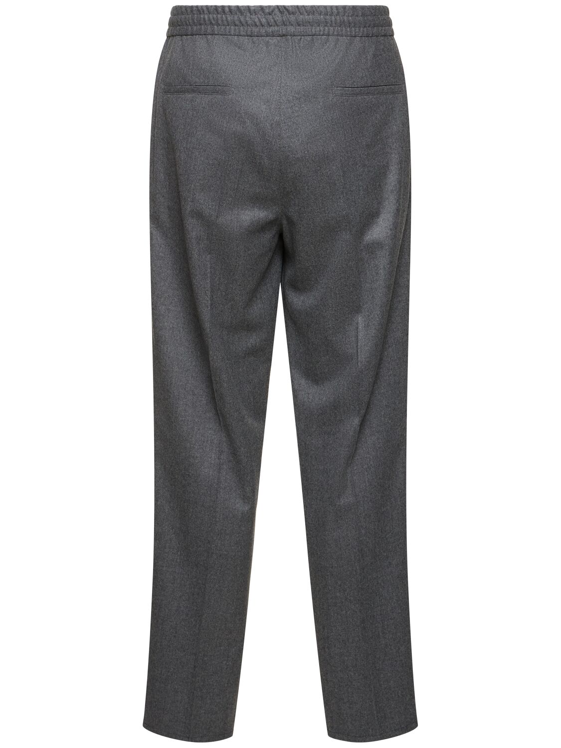 Shop Brunello Cucinelli Wool Flannel Jogger Pants In Grey