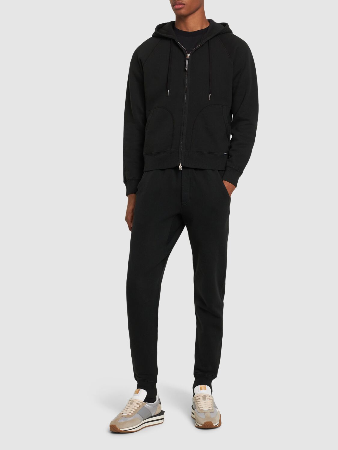 Shop Tom Ford Vintage Garment Zip Hoodie In Black