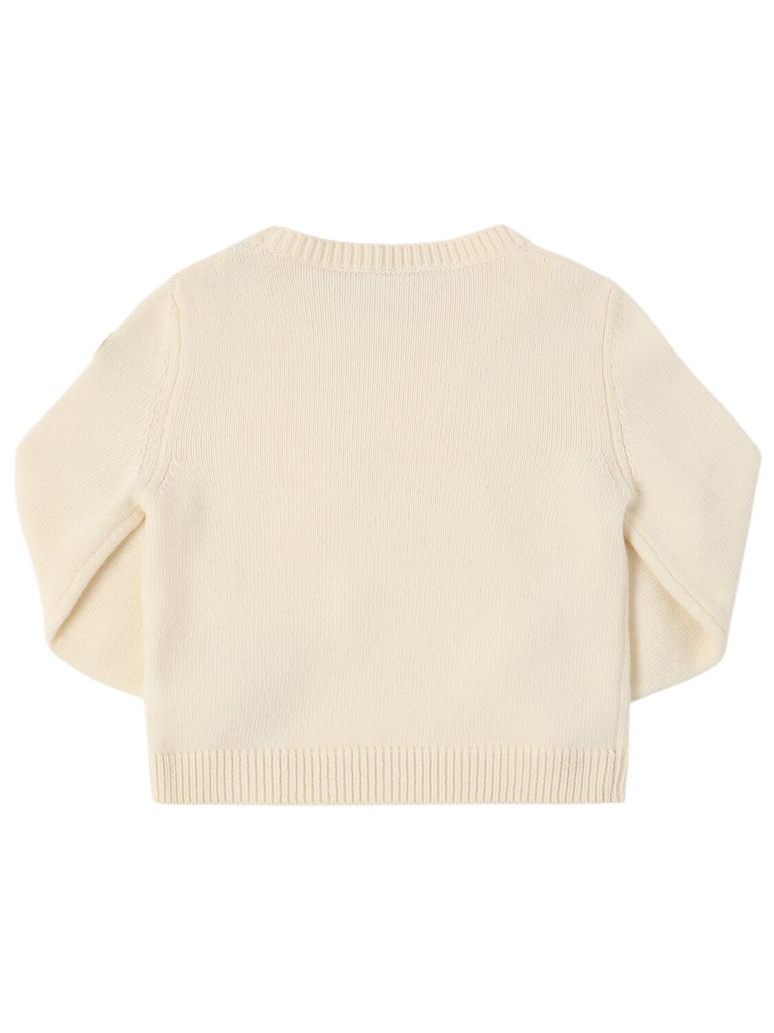 Shop Moncler Logo Virgin Wool & Cashmere Sweater In Silk White