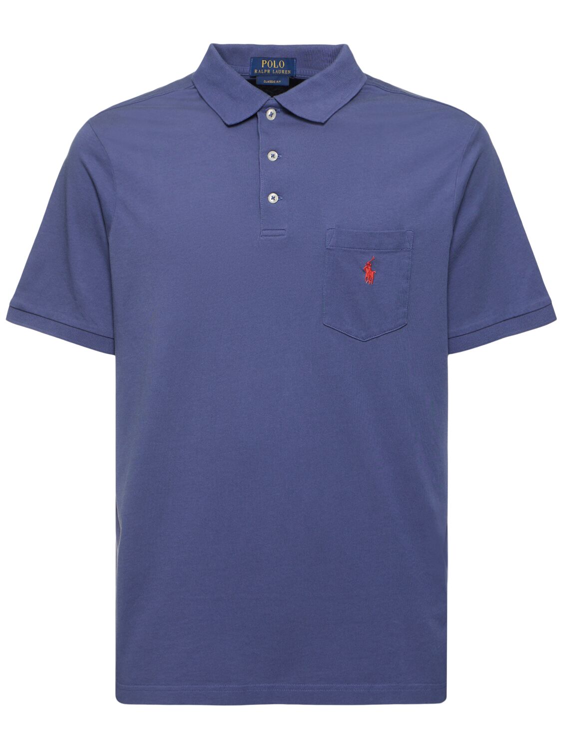 Polo Ralph Lauren Faded Polo W/ Breast Pocket In Blue