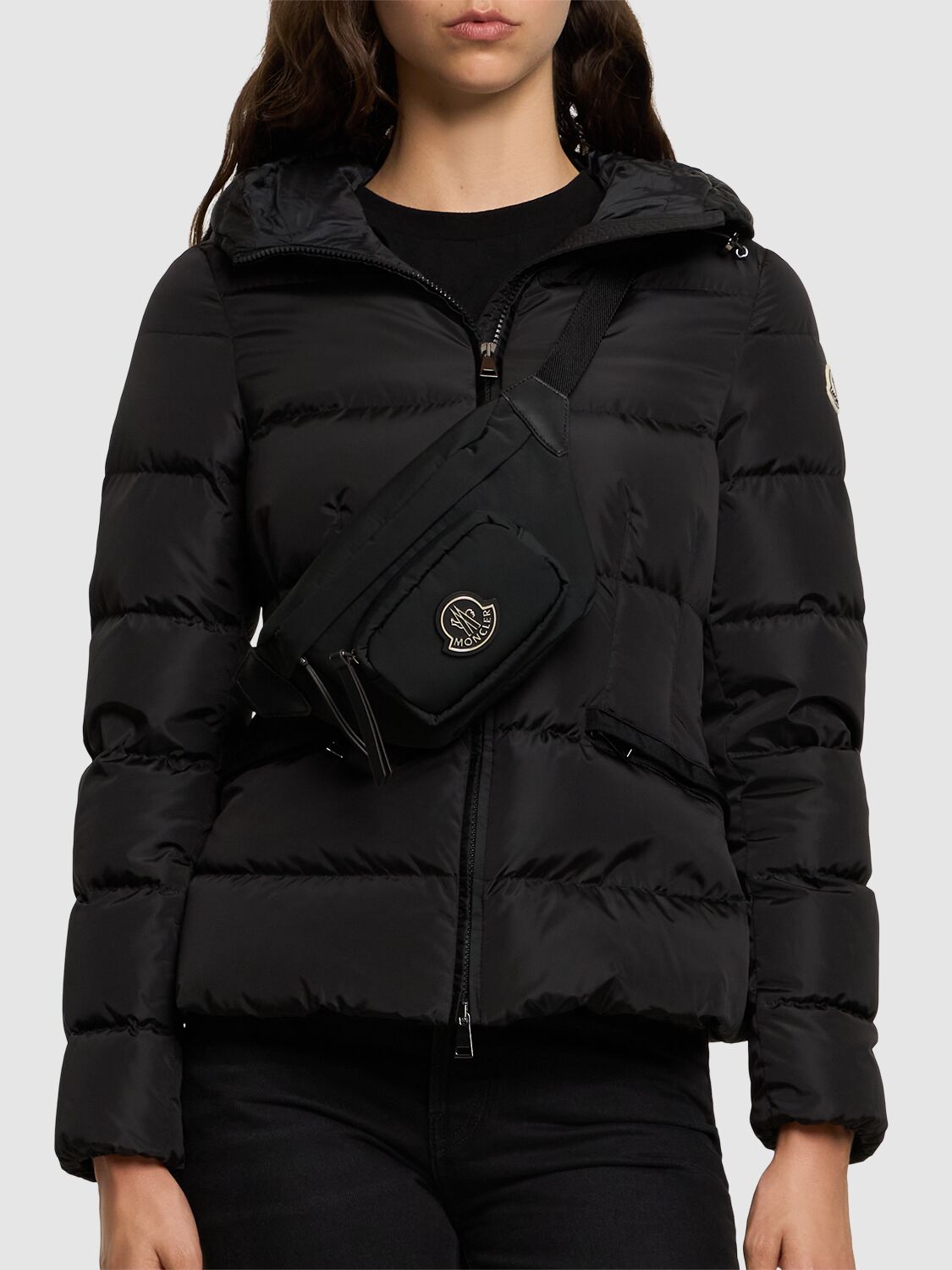 Shop Moncler Felicie Tech Belt Bag In Black