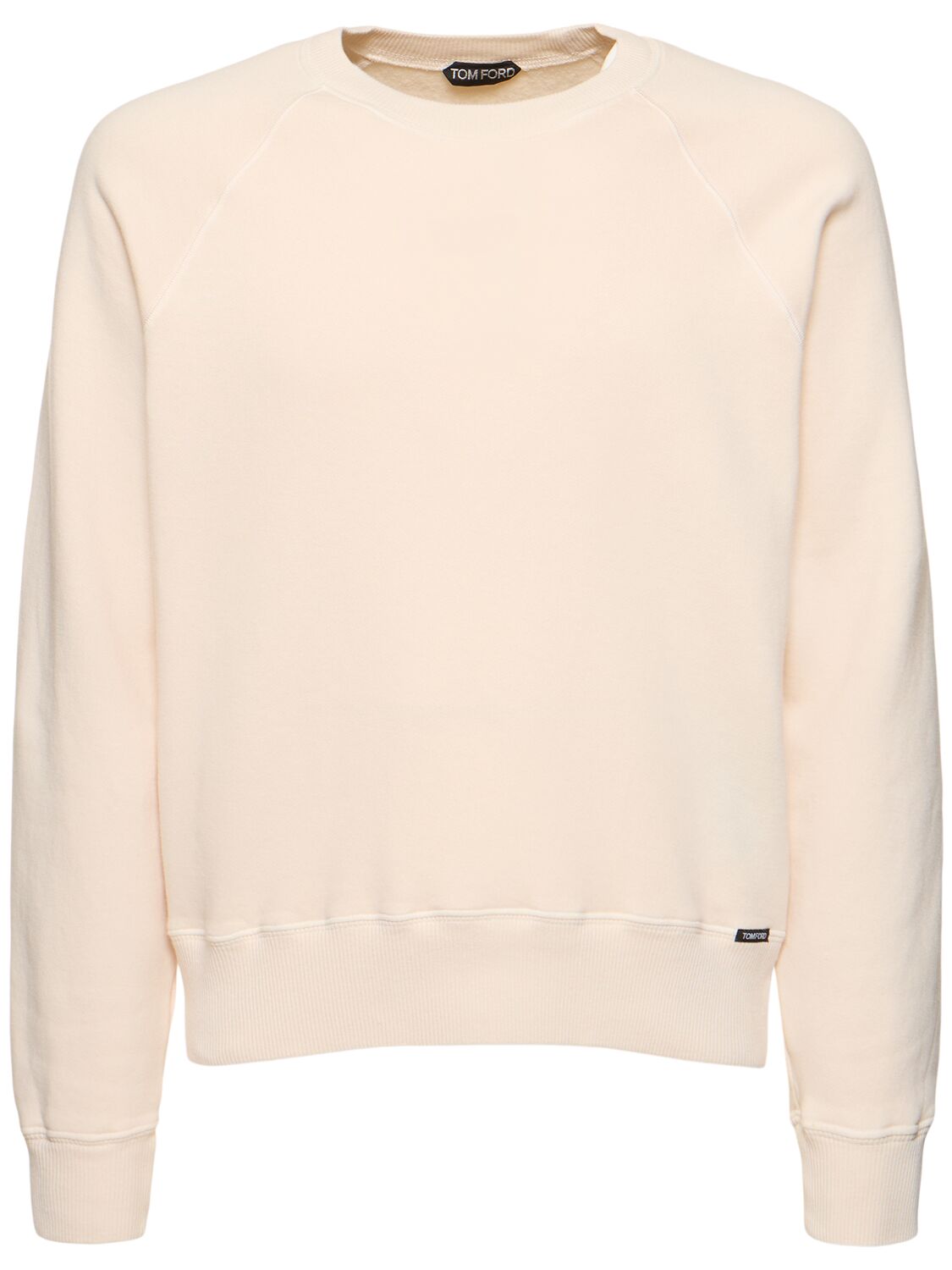 Tom Ford Vintage Garment Dyed Cotton Sweatshirt In Ivory