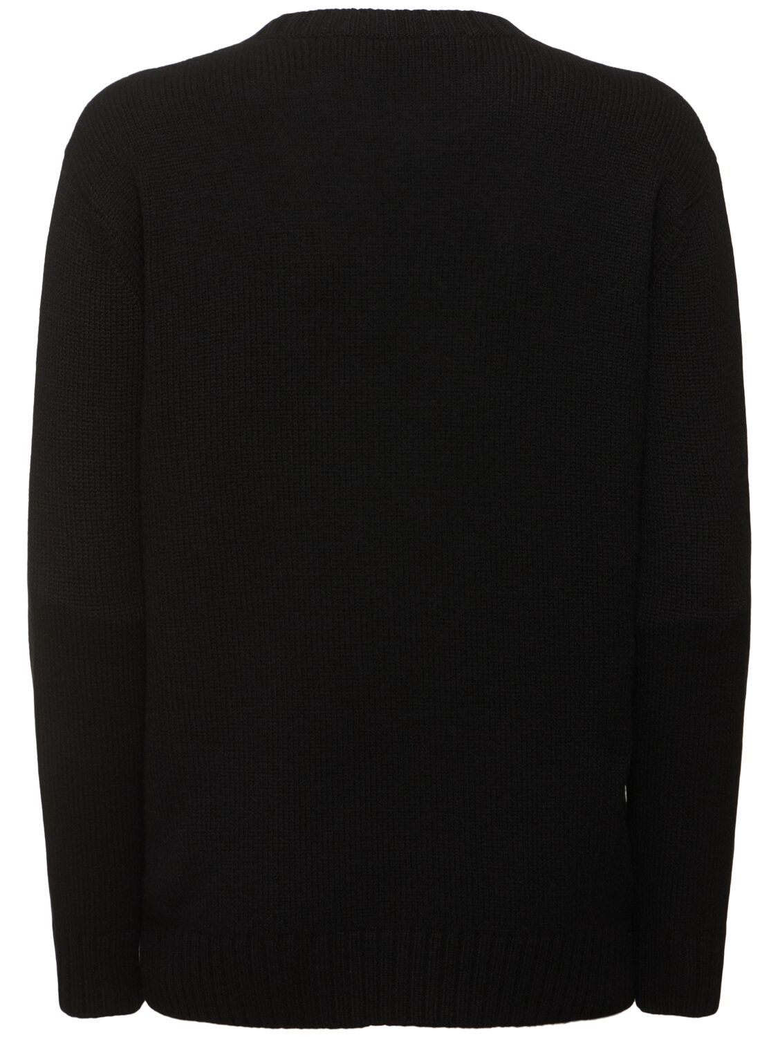 Shop Ralph Lauren Western Bear Cashmere Crewneck Sweater In Black