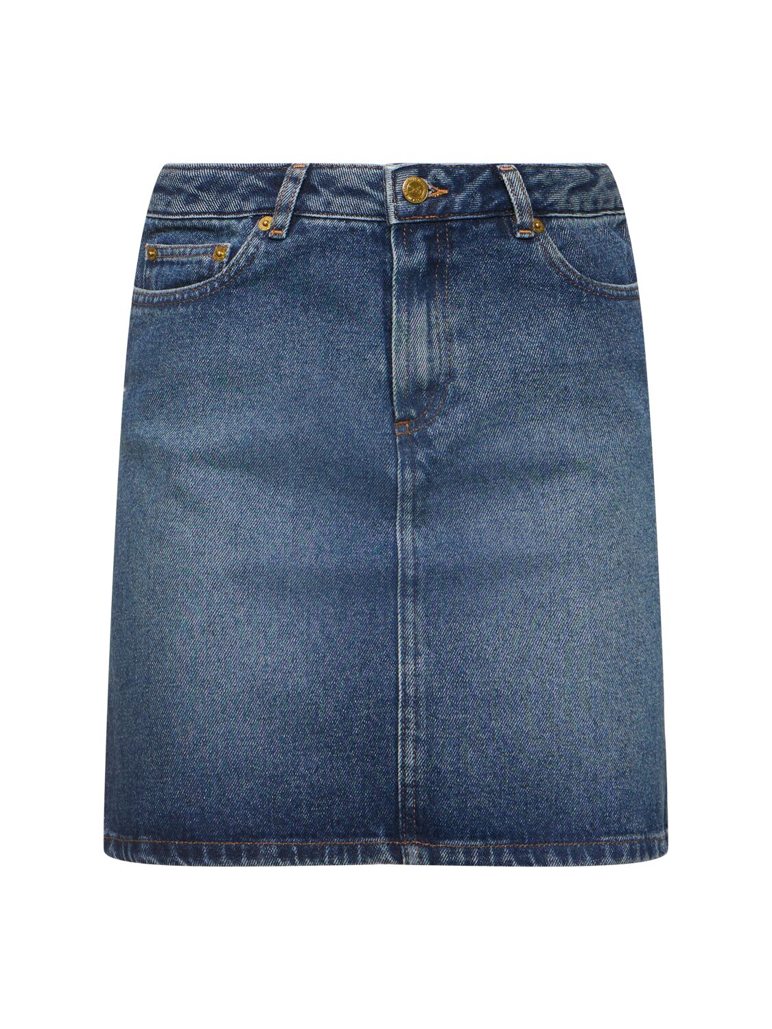 Shop Apc Standard Denim Skirt In 蓝色