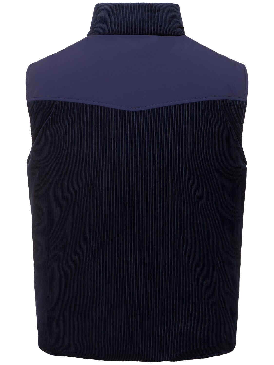 Shop Brunello Cucinelli Padded Corduroy Vest In Blue