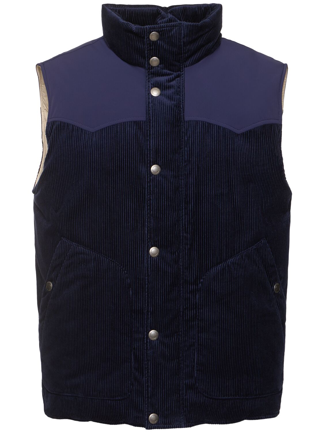 Brunello Cucinelli Padded Corduroy Vest In Blue