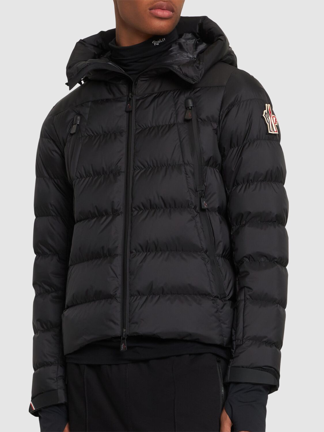 Shop Moncler Camurac Nylon Down Ski Jacket In Black