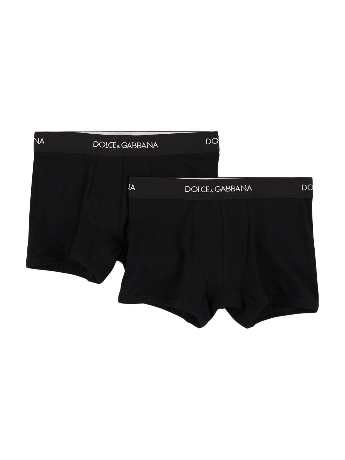 Dolce & Gabbana Set Of 2 Logo Cotton Boxer Briefs In Black