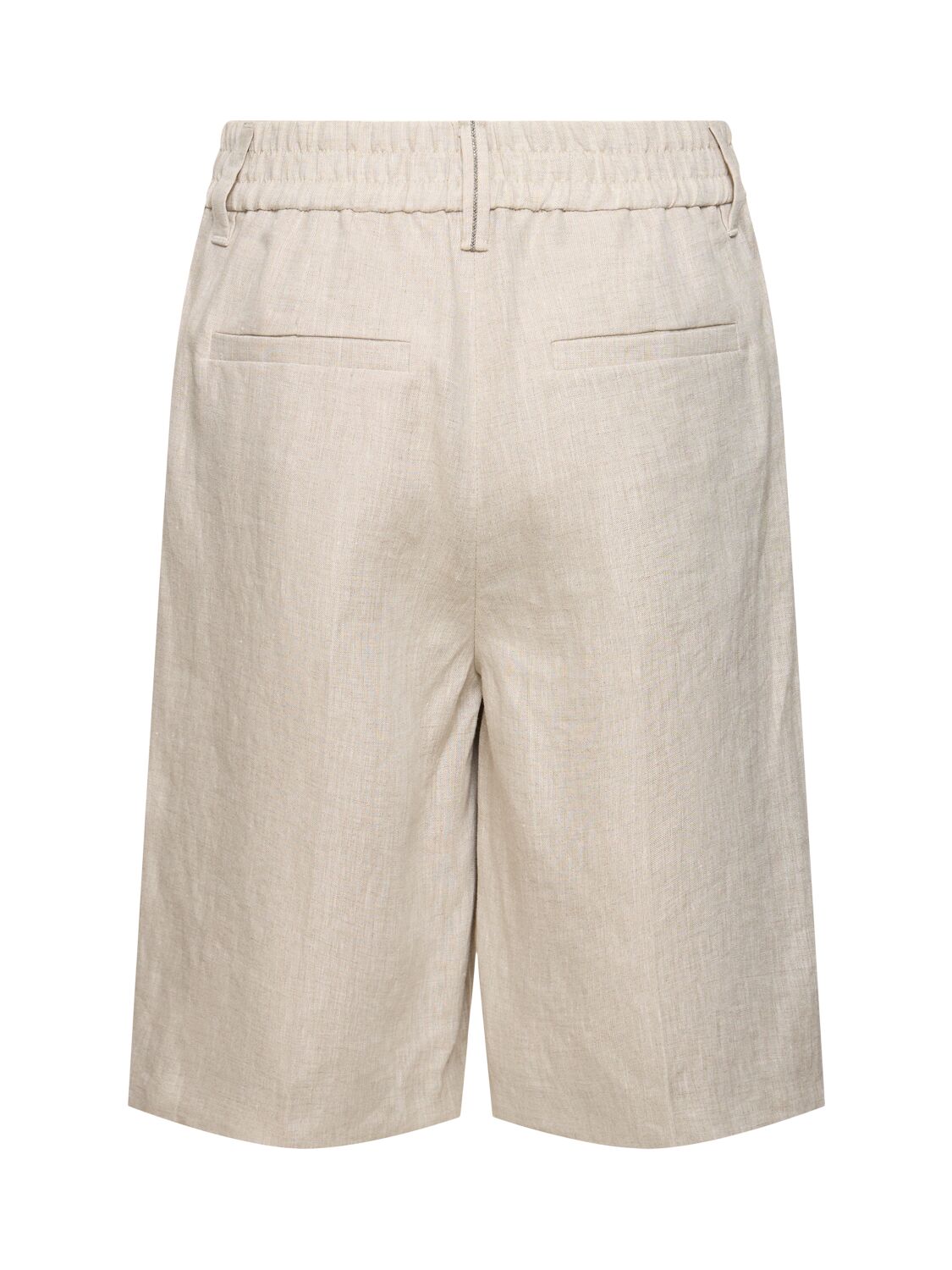 Shop Brunello Cucinelli Linen Bermuda Shorts In Light Beige