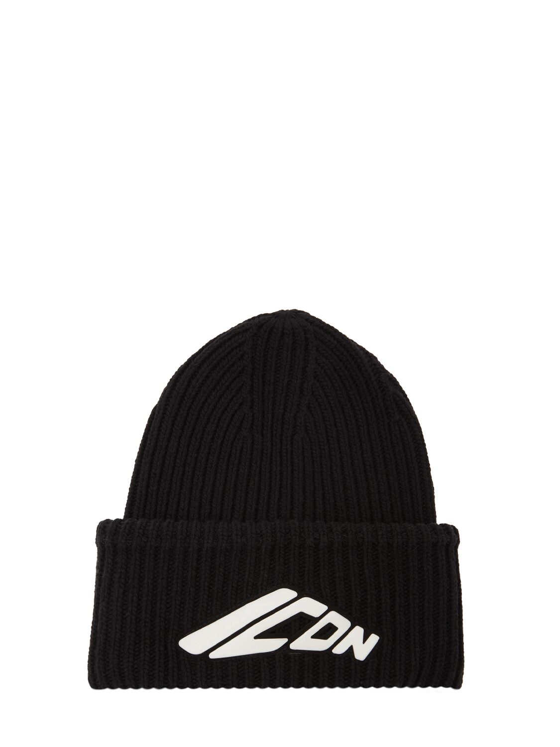 Dsquared2 Icon Wool Beanie In Black/white