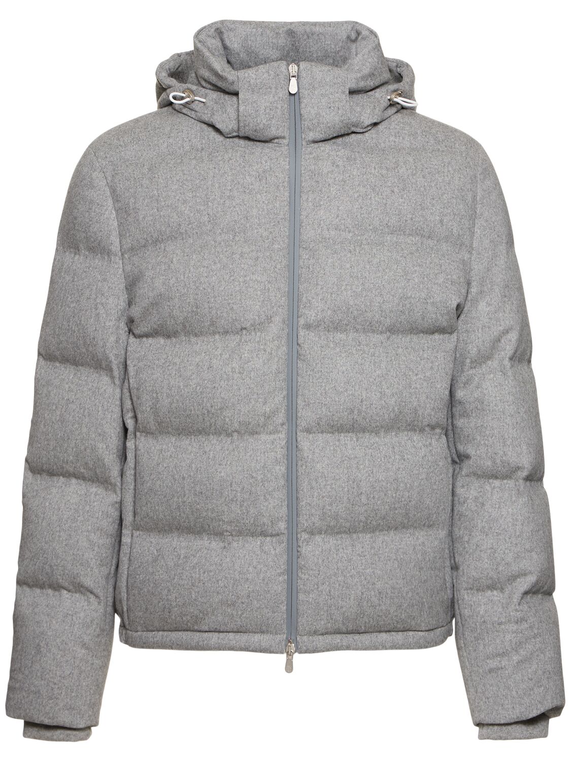 Brunello Cucinelli Beaver Down Jacket In Light Grey