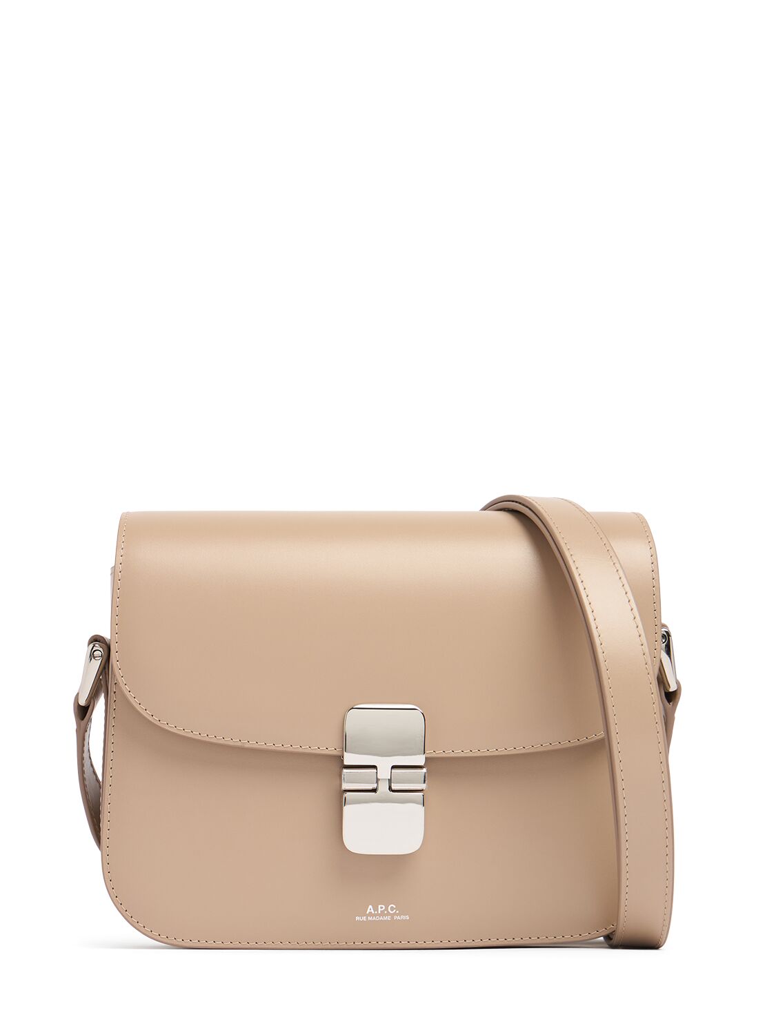 Apc Small Sac Grace Leather Shoulder Bag In Beige Nude