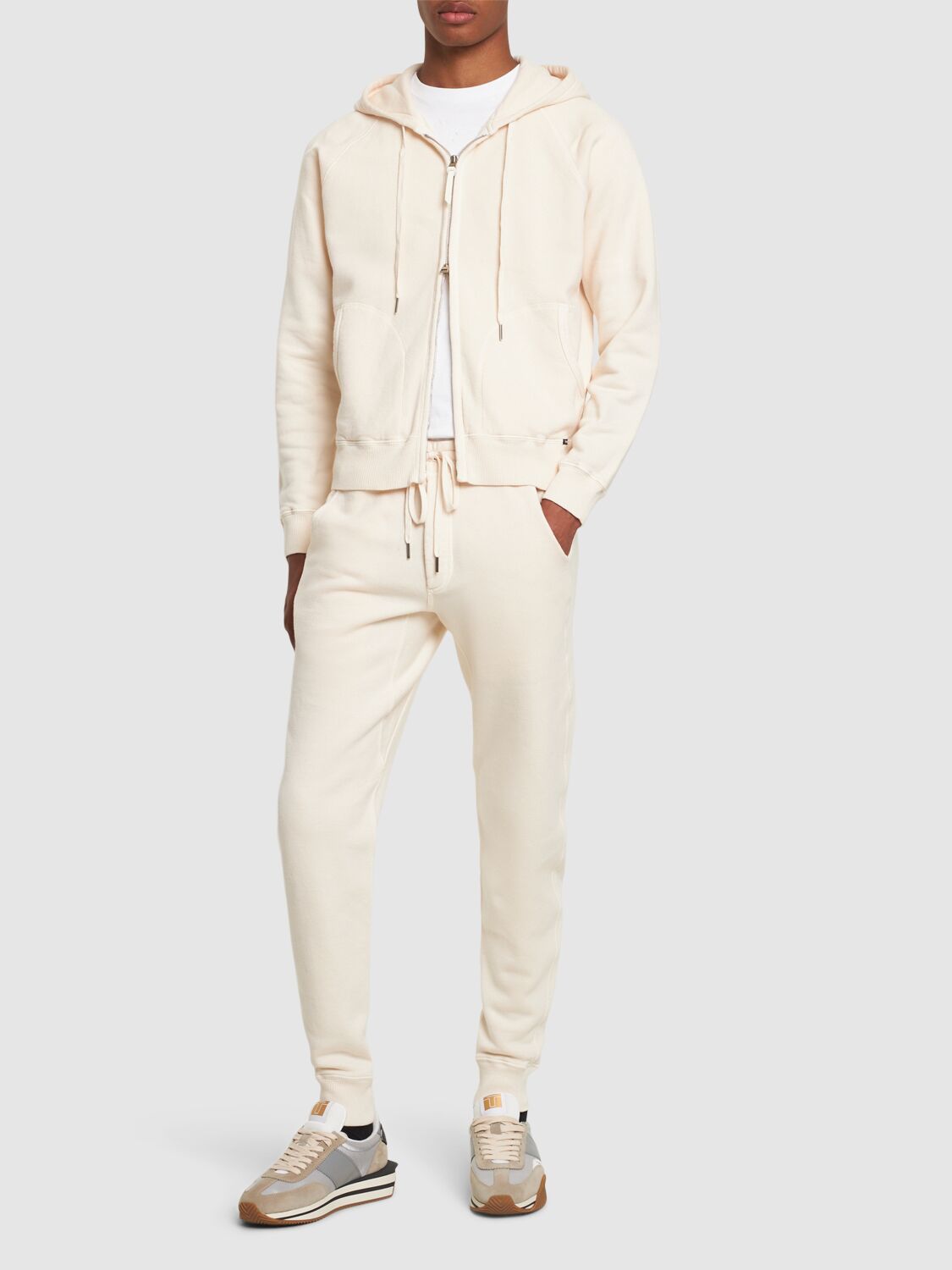 Shop Tom Ford Vintage Garment Dyed Sweatpants In Ivory