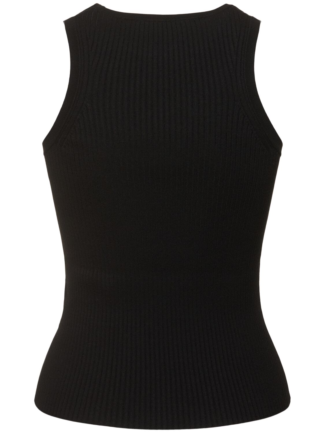 Shop Weekend Max Mara Olimpo Sleeveless Rib Knit Top In Black