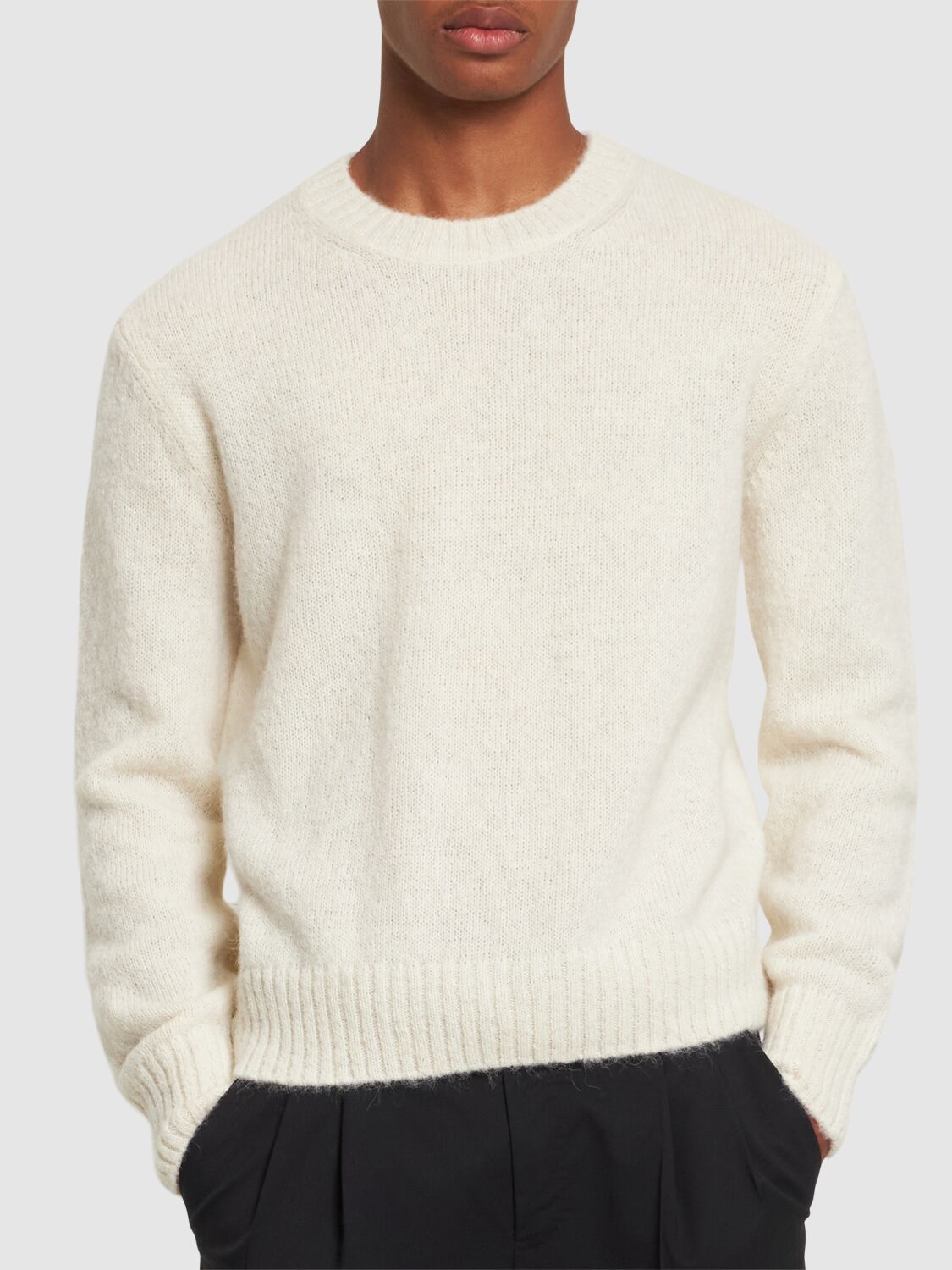 Shop Tom Ford Alpaca Blend Crewneck Sweater In White