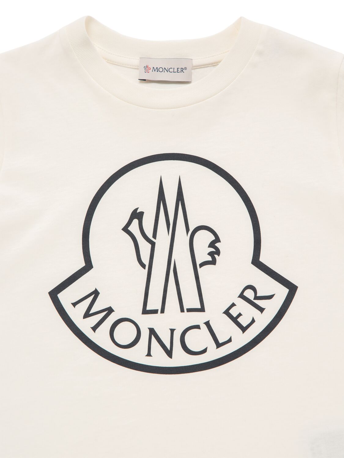 Shop Moncler Logo Cotton T-shirt In White