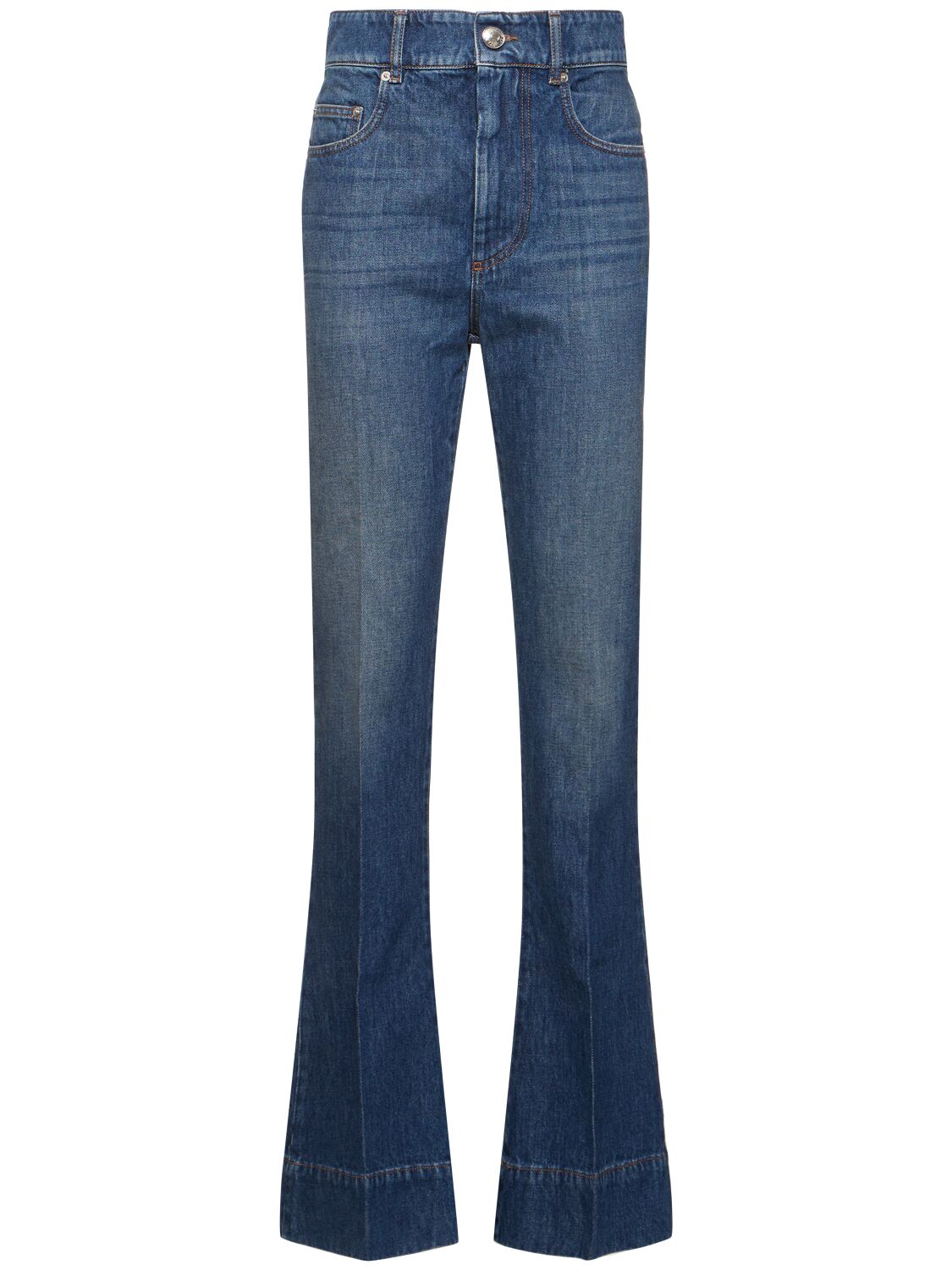 Sportmax Robinia Denim Mid Waist Flared Jeans In Mid Blue
