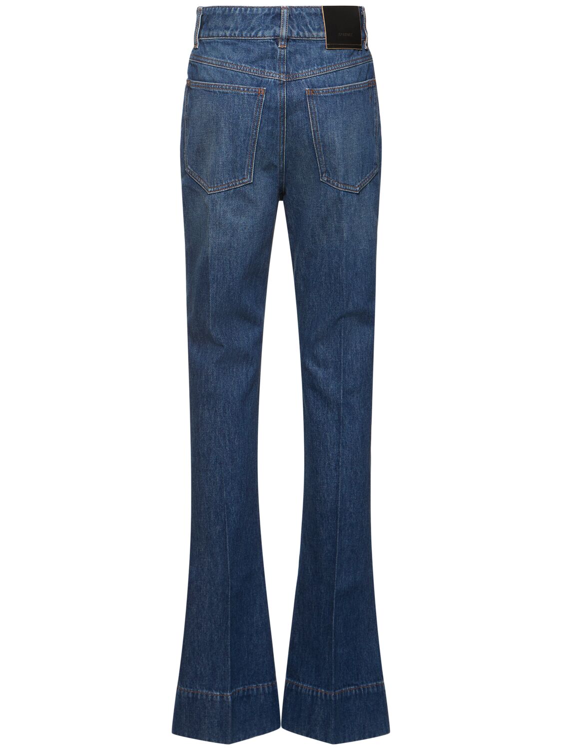 Shop Sportmax Robinia Denim Mid Waist Flared Jeans In Mid Blue