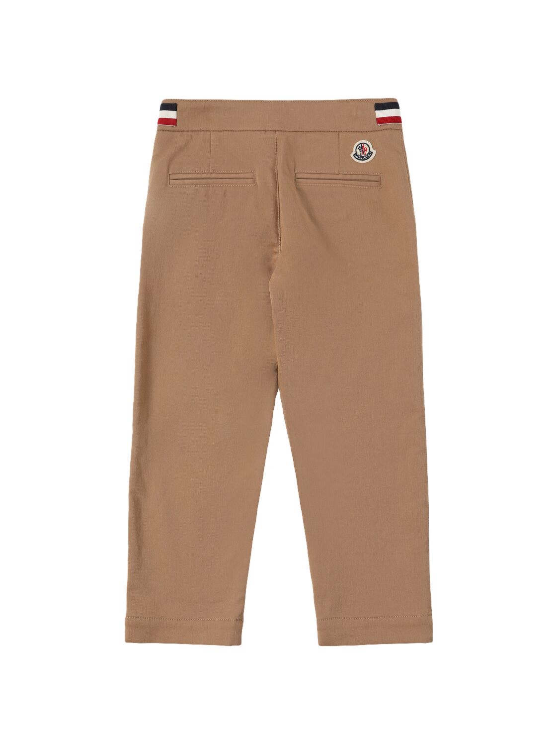 Shop Moncler Stretch Cotton Twill Pants In Beige