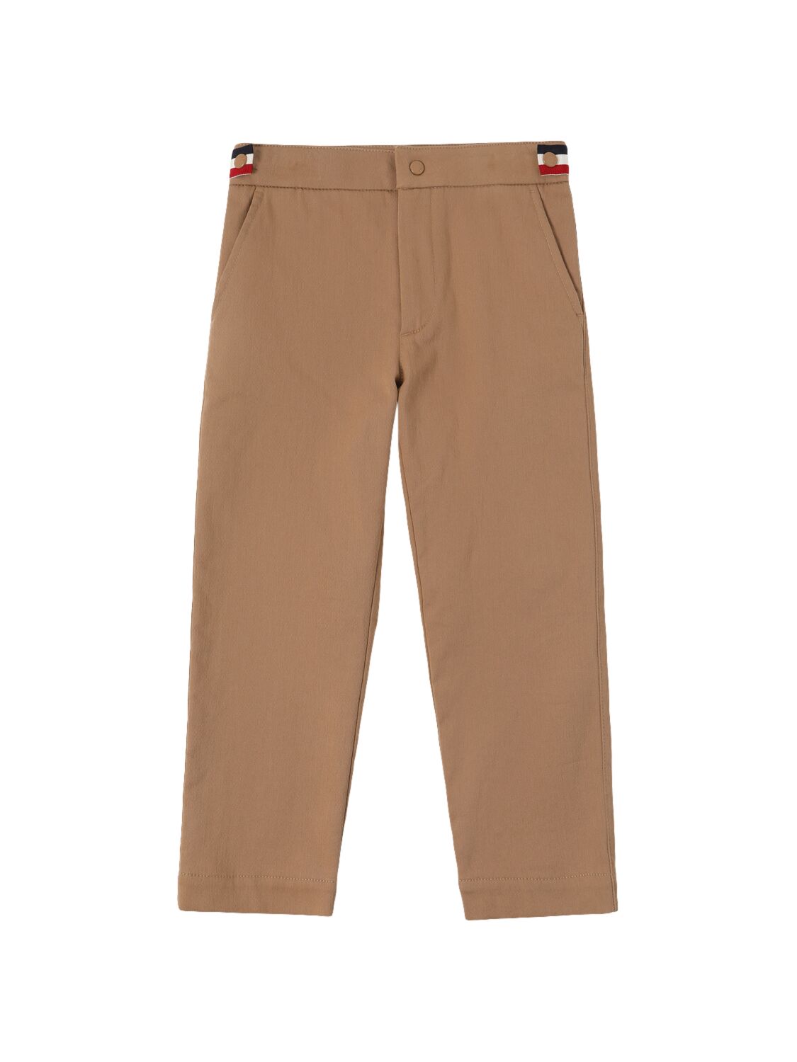 Moncler Stretch Cotton Twill Pants In Beige