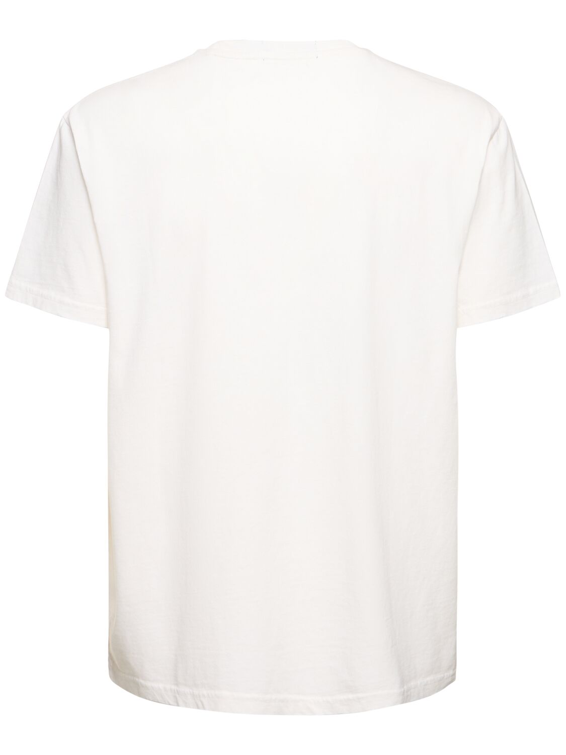 Shop Polo Ralph Lauren Faded Cotton & Linen T-shirt W/ Pocket In Ceramic White